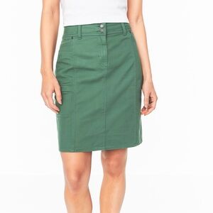 Woolrich Patina Green Modest Utility Cotton Cargo Pocket Pencil Skirt Size 10